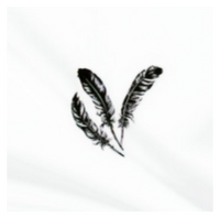 Logo composée de 3 plumes entremêlées.