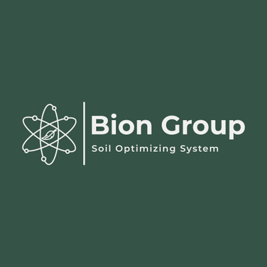 Bion Group logo med atom, «Bion Group» og «Soil Optimizing System» tekst.